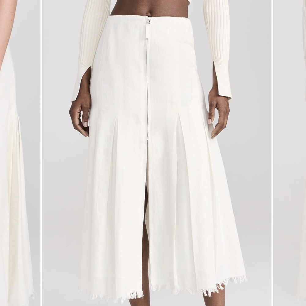 Lara Chic White Midi Skirt